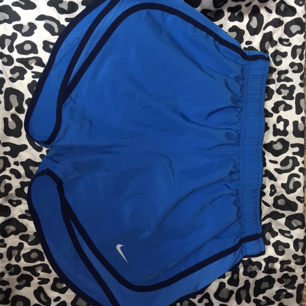 Light blue and navy Nike tempo shorts